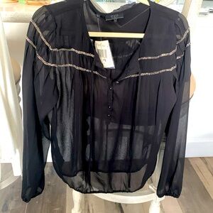 NWT Guess Sparkle black Blouse size L